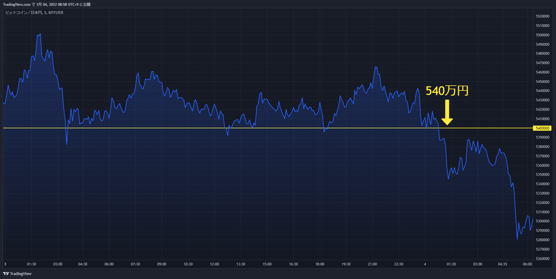 btc chart 20220103