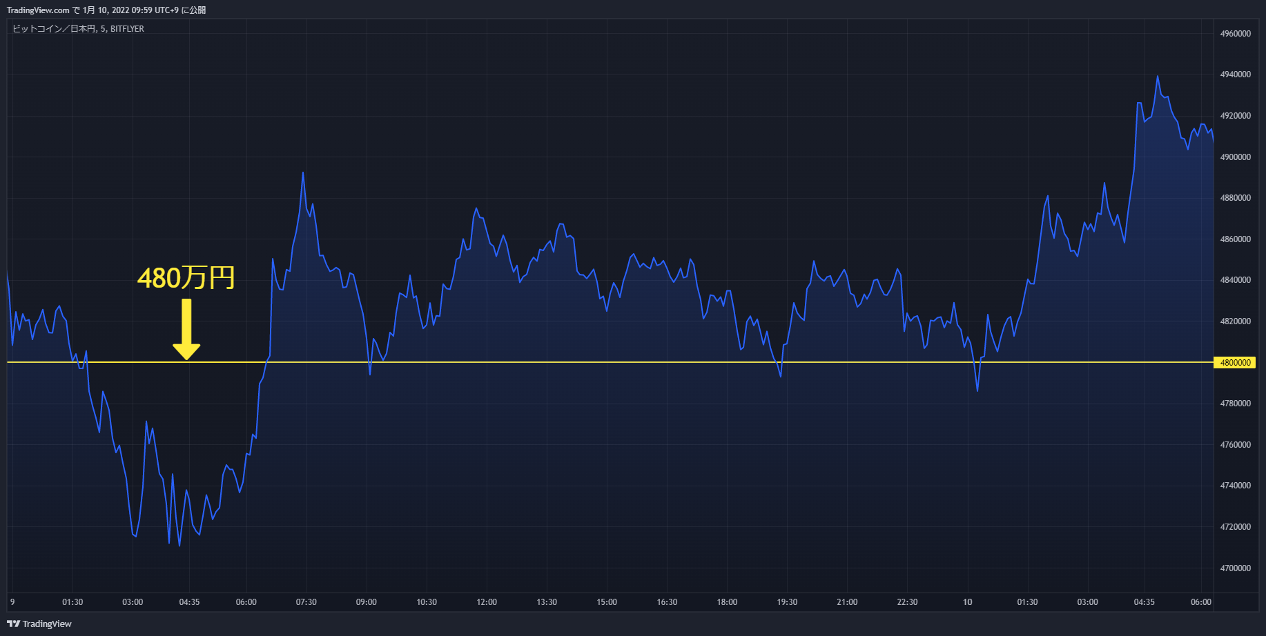 btc chart 20220109