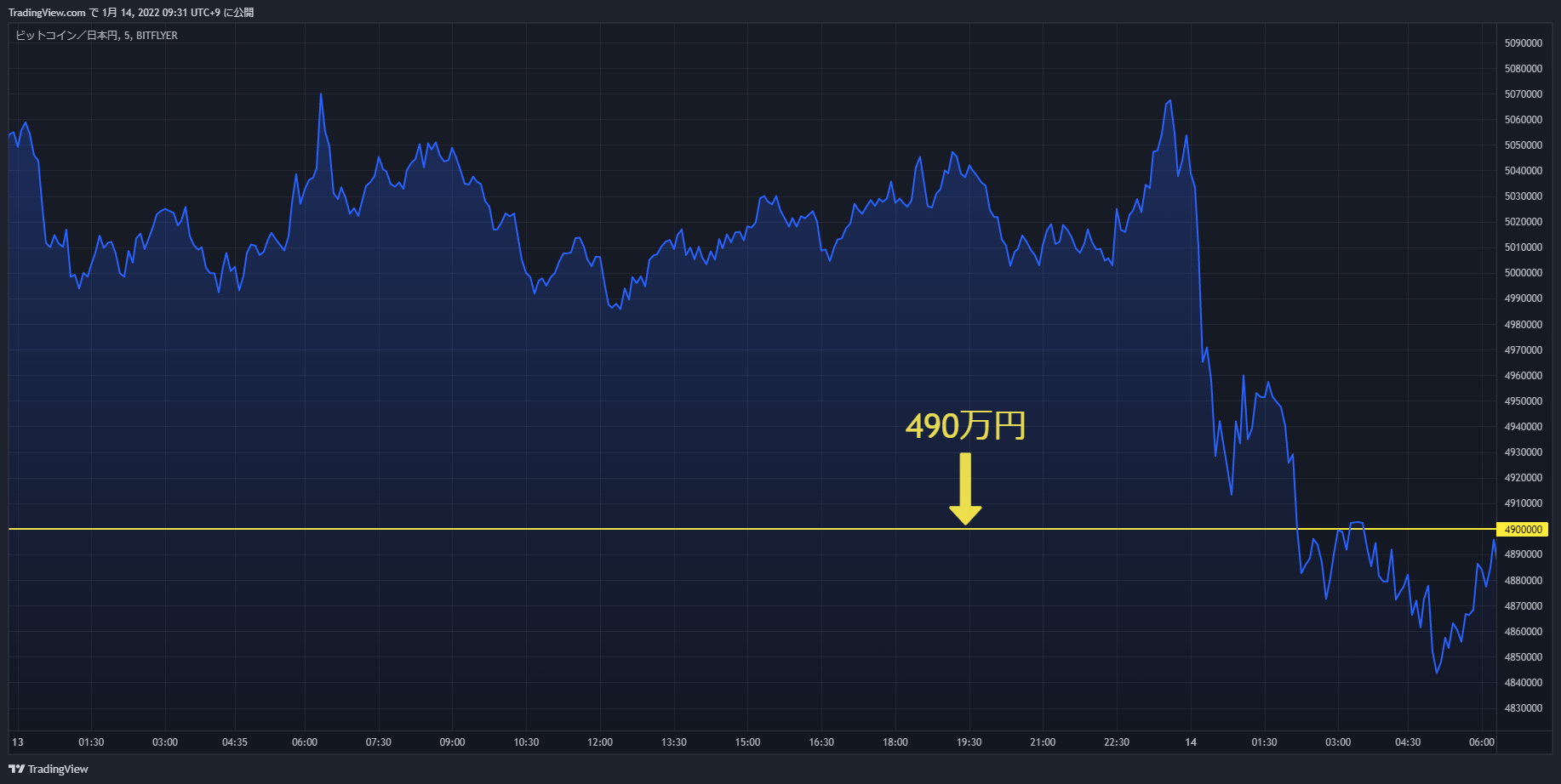 btc chart 20220113