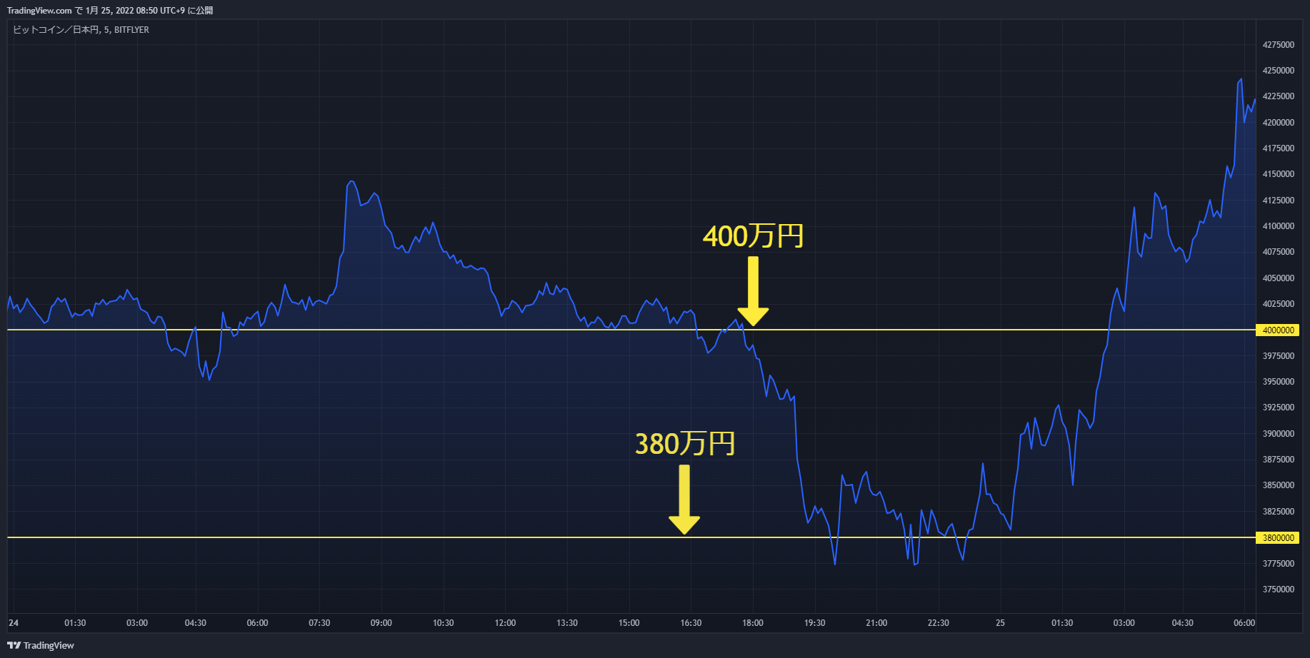 btc chart 20220124